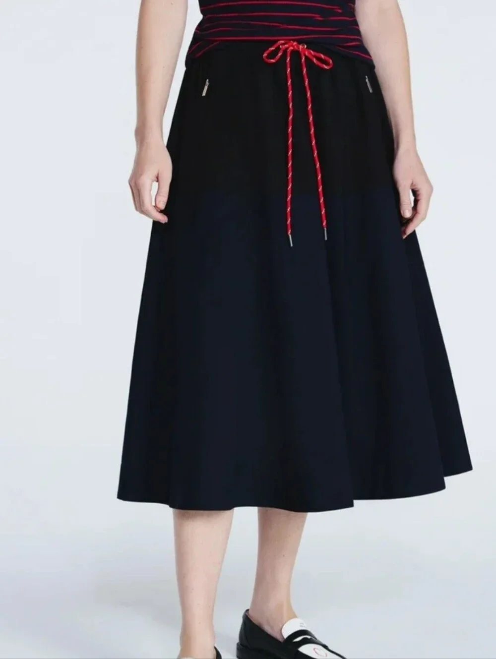 NWT Free Assembly Sz L Tech Midi Skirt - Picture 1 of 3